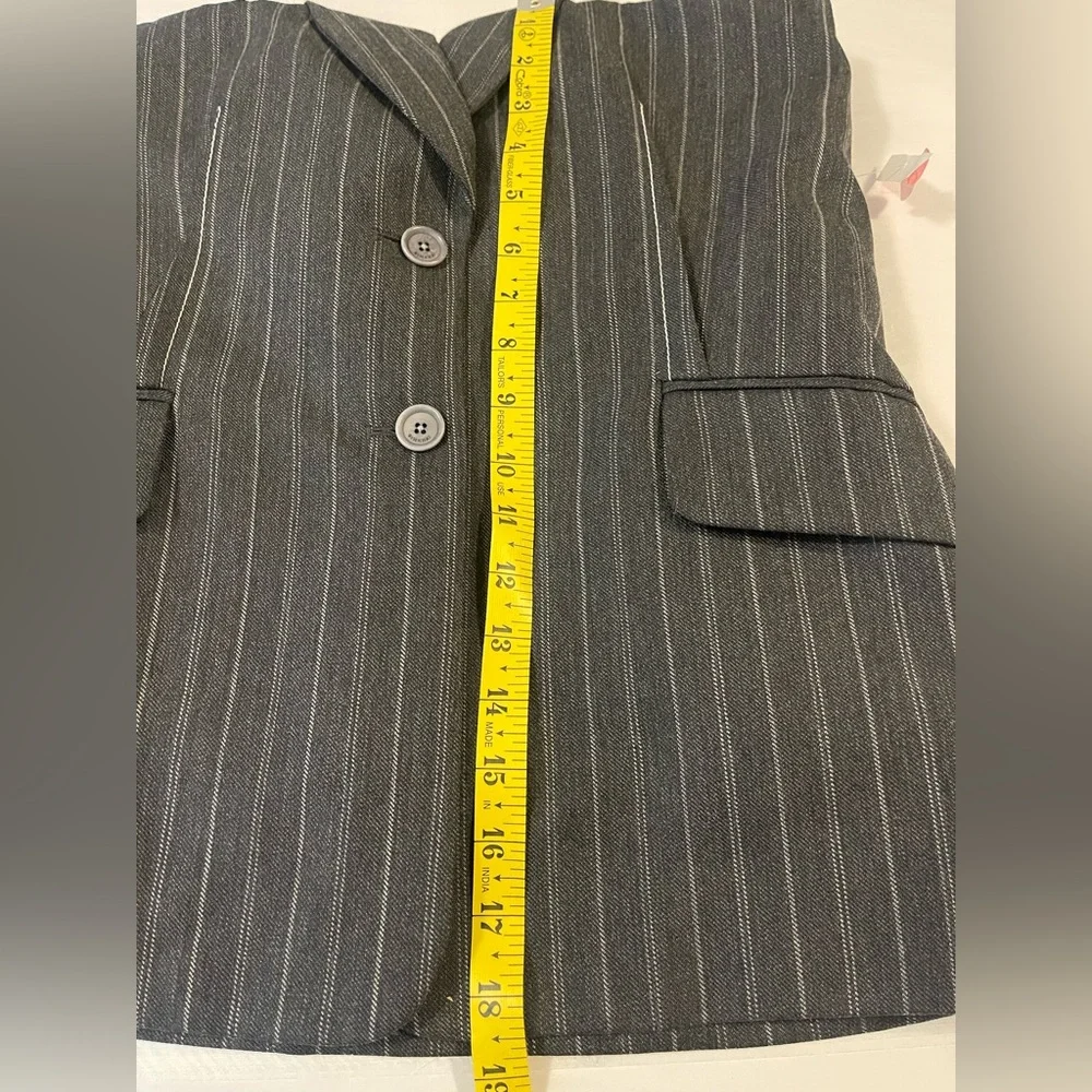 NWOT: SIMKHAI Gray Pinstripe Bustier Strapless Top Size 10 - Picture 7 of 13